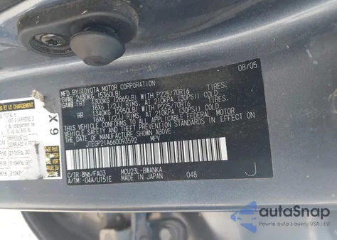 2006 Toyota Highlander Sport V6/V6 from USA, damaged, VIN JTEGP21A660093592